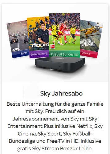 Sky jahresabo gutschein - sky,