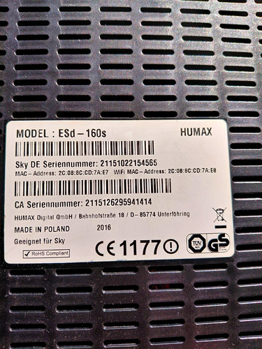 Humax sky digital - q, hd